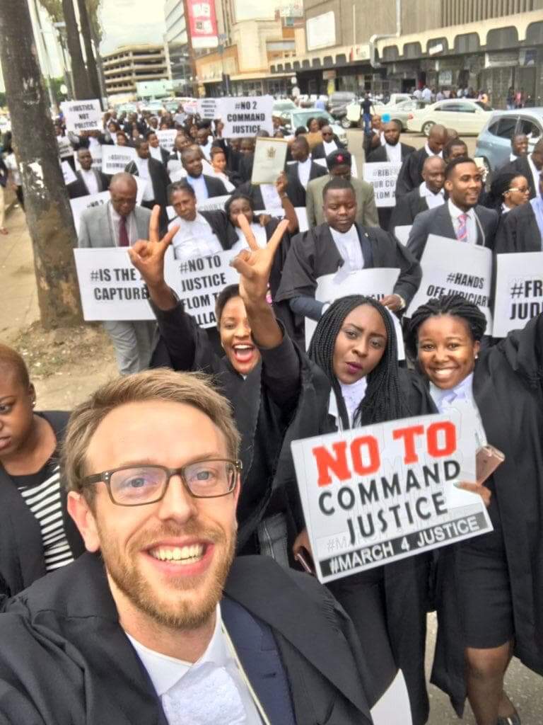 Zimbabwean lawyers march to demand a return to the rule of law
