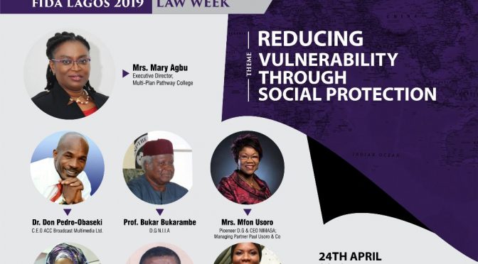 ﻿FIDA LAGOS 2019 LAW WEEK to hold from the 24th April 2019 to 25th April 2019.