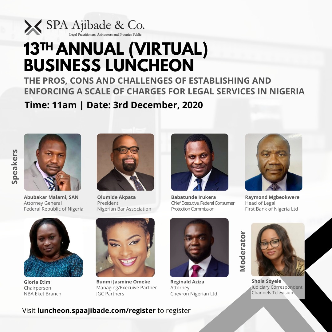 Have you registered for the S. P. A. Ajibade & Co. 13th Annual Business Luncheon?