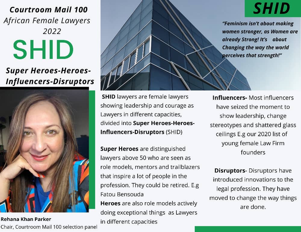 Courtroom Mail 100 ( SHID)- Africa’s influential women in the Legal Profession