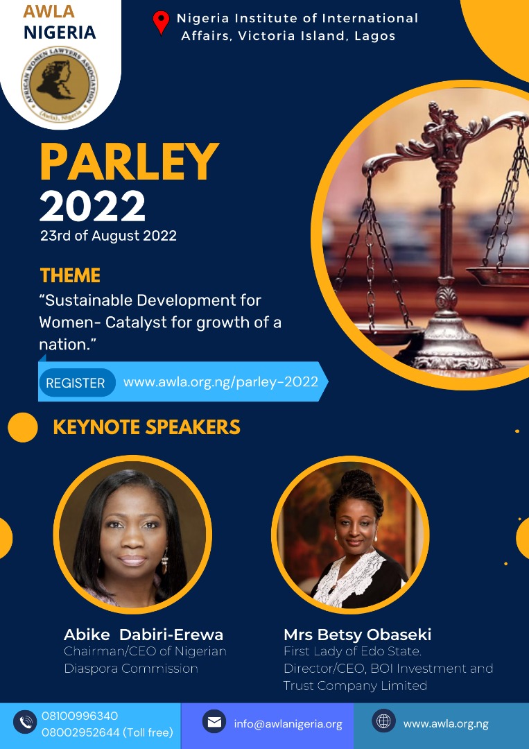 AWLA PARLEY 2022- Abike Dabiri-Erewa ,Betsy Obaseki as keynote speakers
