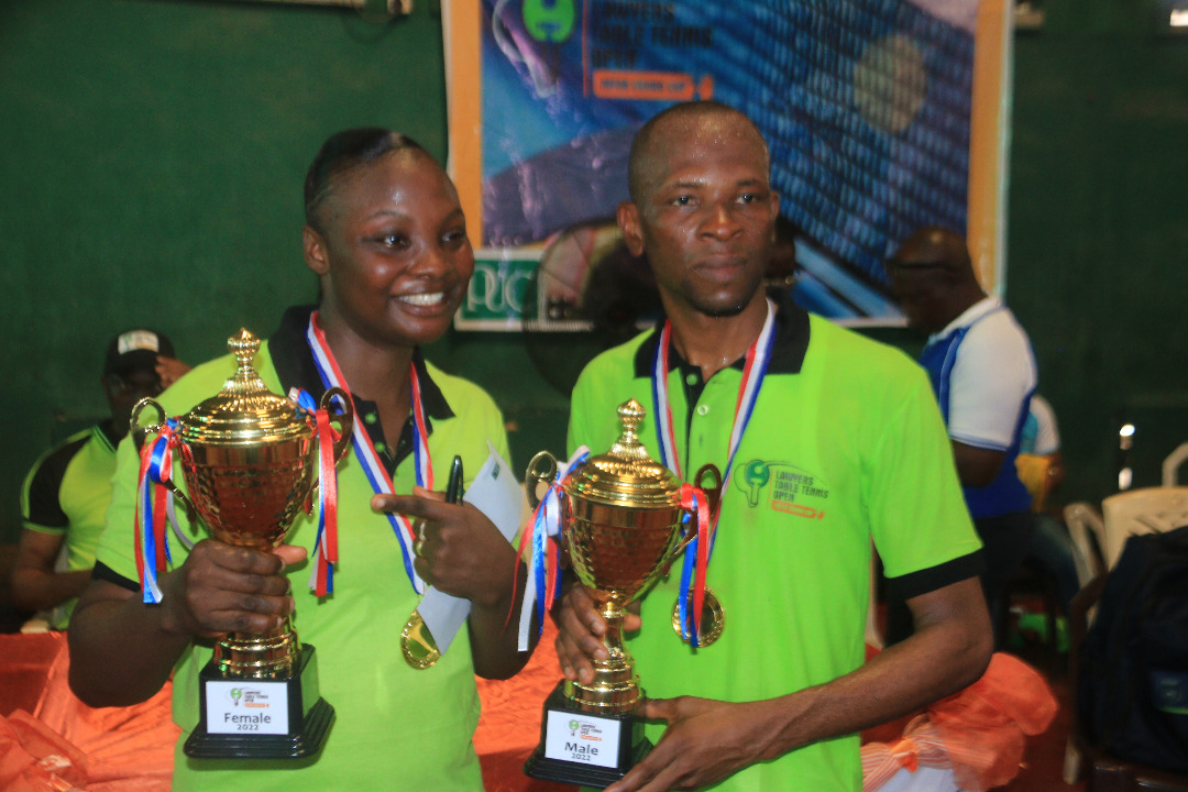 Victoria Emeghebo defeats  11 time winner of Lawyers Table Tennis Open( Mfon Usoro Cup) as Ajila Oladapo wins male tournament again.