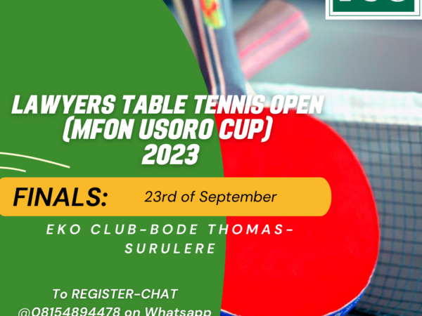 42 Lawyers to compete in 2023 Lawyers Table Tennis Open( Mfon Usoro Cup)
